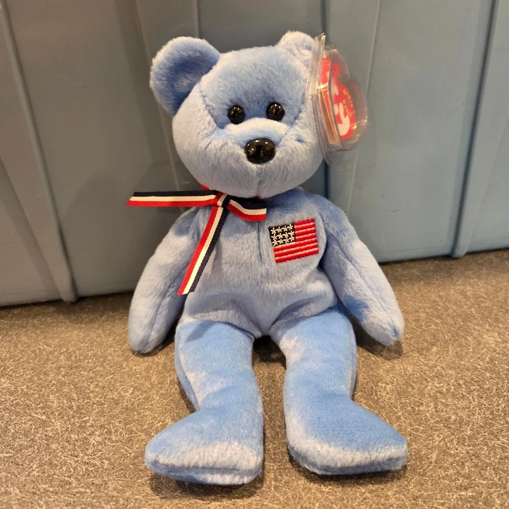 Ty Beanie Baby America‎ the Bear Blue Patriotic 9/11 American Red Cross